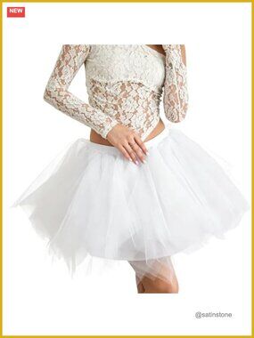 Layered Tulle Tutu Skirt Irregular Hem Mesh Party Skirt